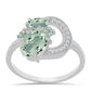 Anillo de Plata con Amatista Verde y Topacio Blanco