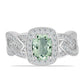 Anillo de Plata con Amatista Verde y Topacio Blanco