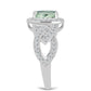 Anillo de Plata con Amatista Verde y Topacio Blanco