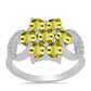 Anillo de Plata con Topacio Limón y Topacio Blanco