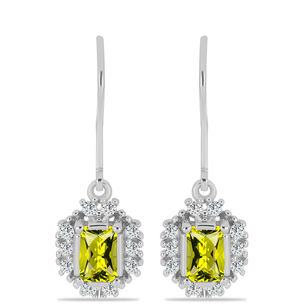 Pendientes de Plata con Topacio Limón y Topacio Blanco 1 