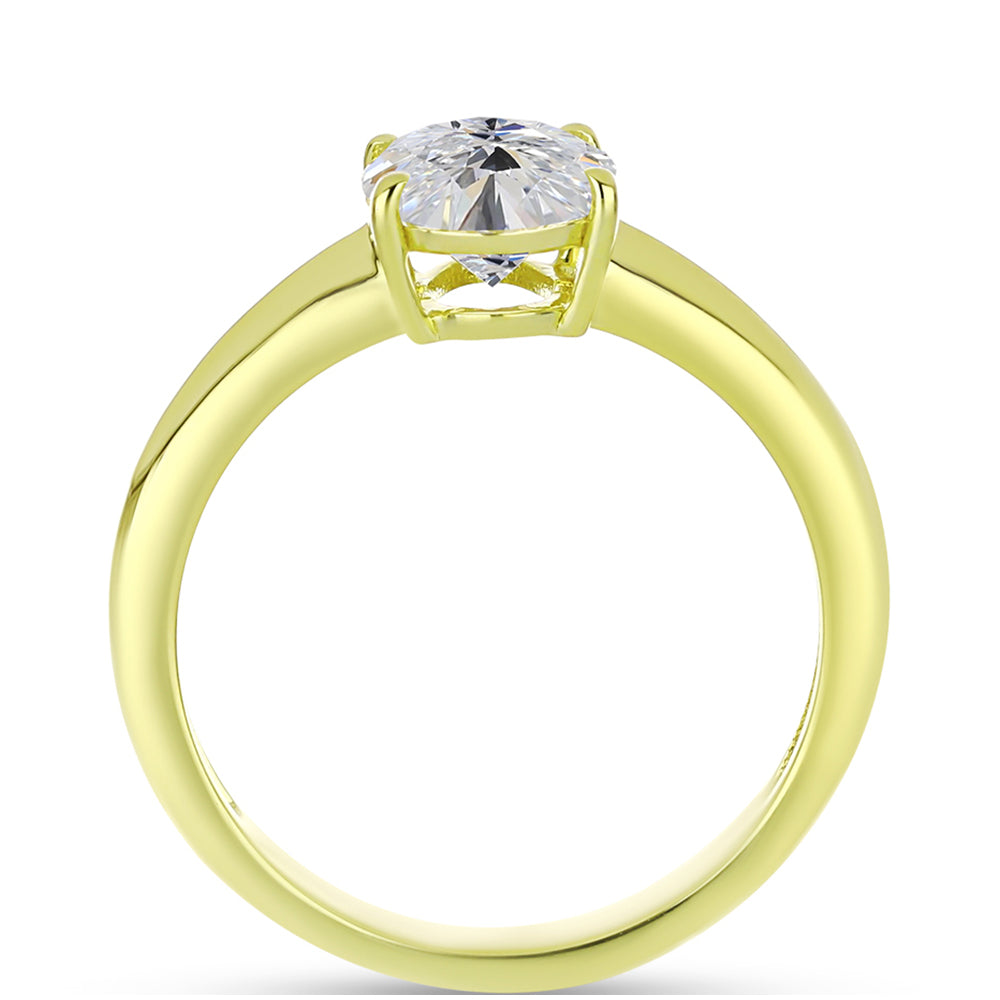 Anillo de Plata Bañada en Oro con Diamante certificado y cultivado en laboratorio 2 