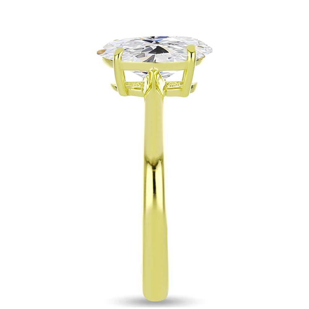 Anillo de Plata Bañada en Oro con Diamante certificado y cultivado en laboratorio 4 