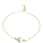 Pulsera de Plata Bañada en Oro con Diamante Rojo y Diamante blanco