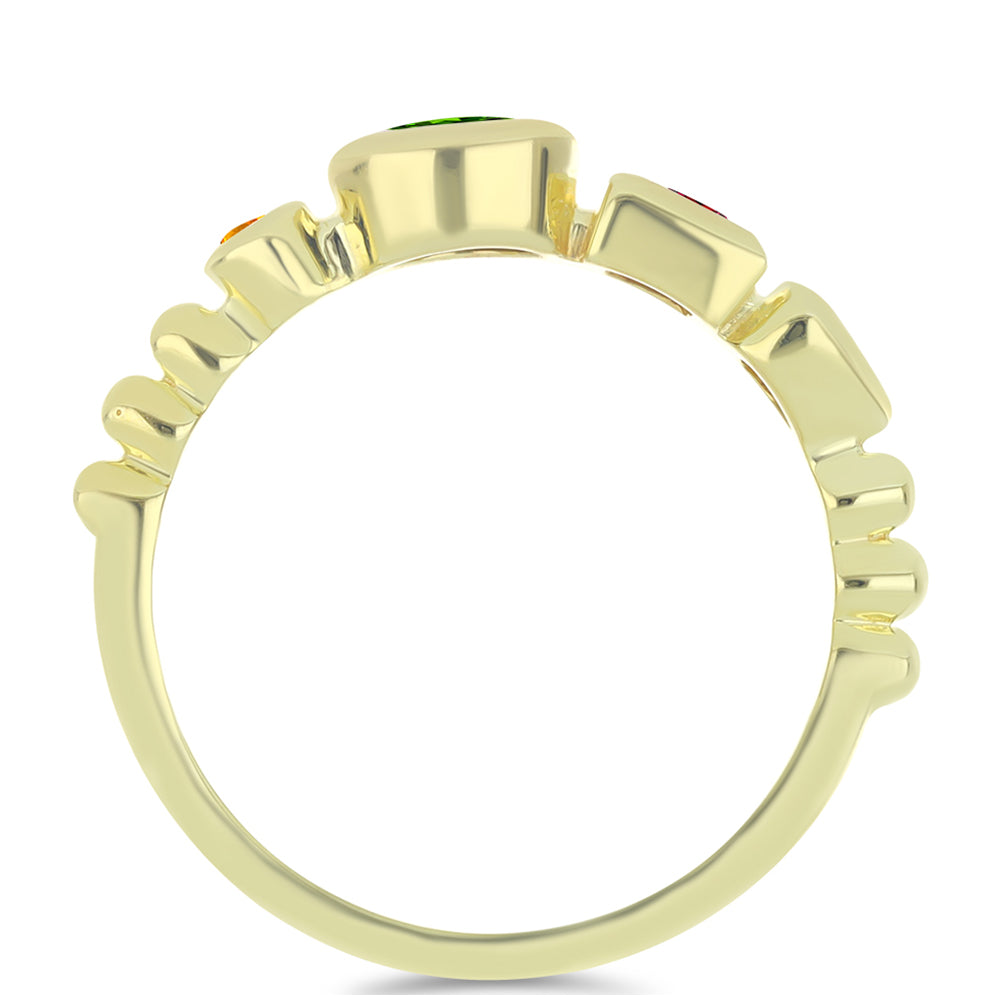 Anillo de Plata Bañada en Oro con Chakra Turmalina 3 