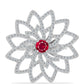 Anillo de Plata con Rubí de Madagascar y Topacio Blanco
