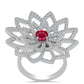 Anillo de Plata con Rubí de Madagascar y Topacio Blanco