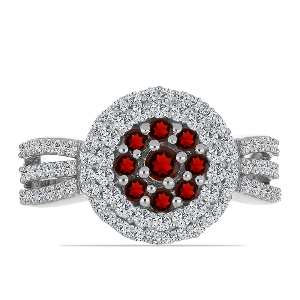 Anillo de Plata con Granate Barton y Topacio Blanco 1 