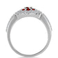 Anillo de Plata con Granate Barton y Topacio Blanco