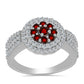 Anillo de Plata con Granate Barton y Topacio Blanco