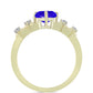 Anillo de Plata Bañada en Oro con Ágata azul y Topacio Blanco