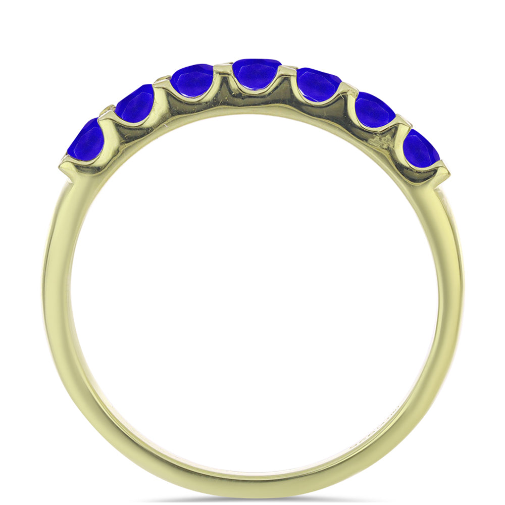 Anillo de Plata Bañada en Oro con Ágata azul 2 