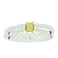 Pulsera de Plata Bañada en Oro con Perla de Agua Dulce y Rubí de Madagascar