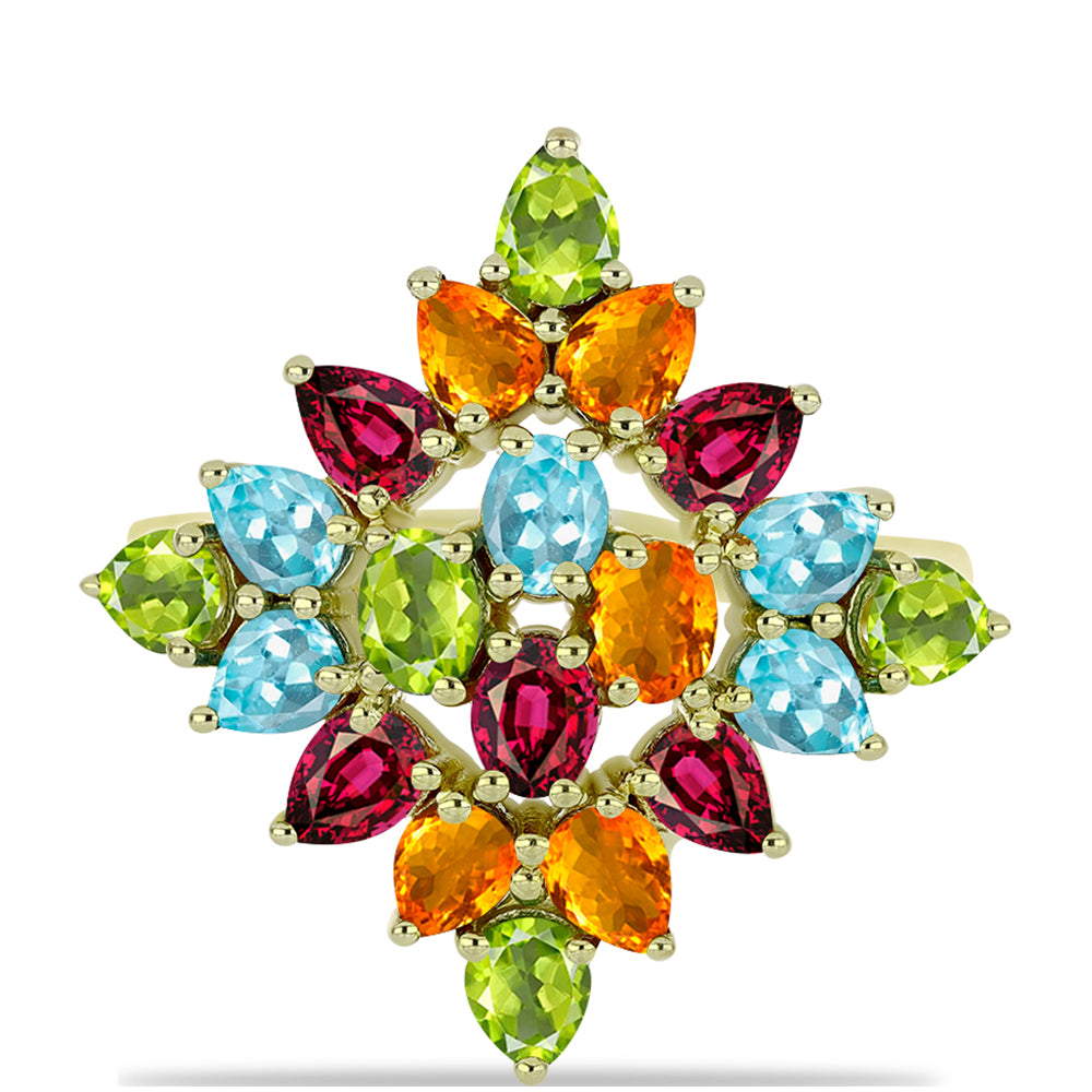 Anillo de Plata Bañada en Oro con Chakra Turmalina 1 
