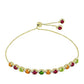 Pulsera de Plata Bañada en Oro con Chakra Turmalina y Topacio Blanco