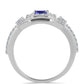 Anillo de Plata con Tanzanita y Topacio Blanco