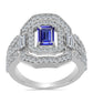 Anillo de Plata con Tanzanita y Topacio Blanco