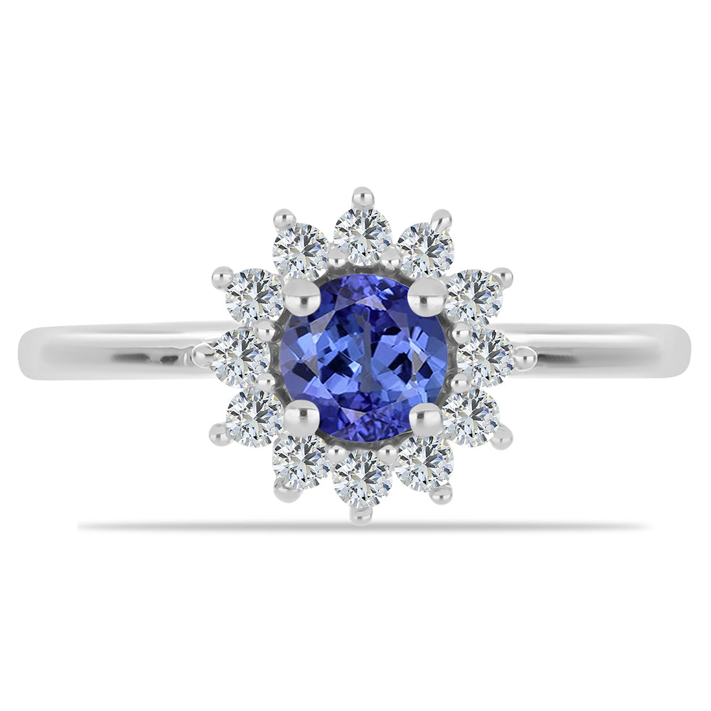 Anillo de Plata con Tanzanita y Topacio Blanco 1 