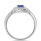 Anillo de Plata con Tanzanita y Topacio Blanco