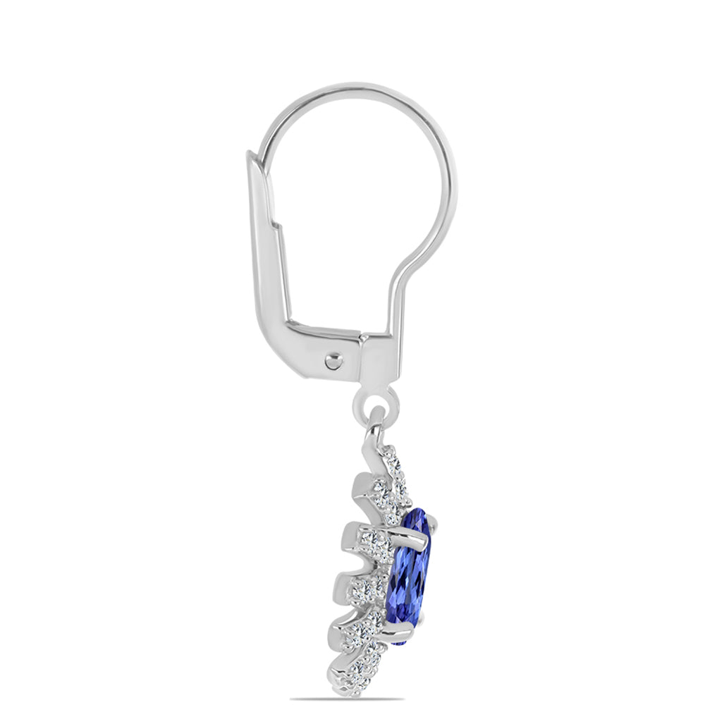 Pendientes de Plata con Tanzanita y Topacio Blanco 2 