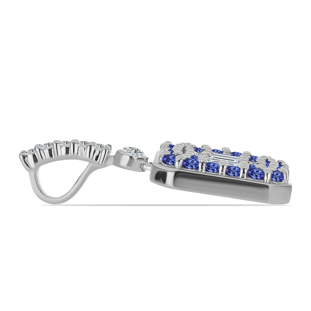 Colgante de Plata con Tanzanita y Topacio Blanco 2 