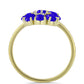 Anillo de Plata Bañada en Oro con Ágata azul y Topacio Blanco