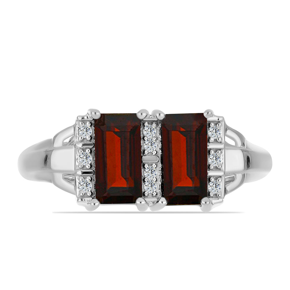 Anillo de Plata con Granate Barton y Topacio Blanco 1 