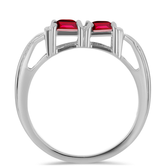 Anillo de Plata con Granate Barton y Topacio Blanco