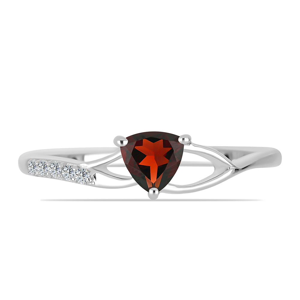 Anillo de Plata con Granate Barton y Topacio Blanco 1 