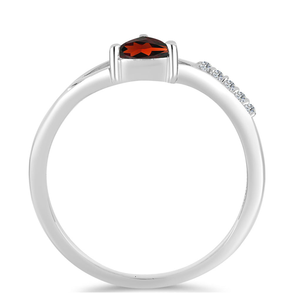 Anillo de Plata con Granate Barton y Topacio Blanco