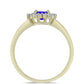 Anillo de Plata Bañada en Oro con Ágata azul y Topacio Blanco