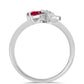 Anillo de Plata con Rubí de Madagascar y Topacio Blanco