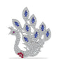 Broche de Plata con Tanzanita y Rubí de Madagascar