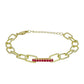 Pulsera de Plata Bañada en Oro con Rubí de Madagascar