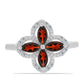 Anillo de Plata con Granate Barton y Topacio Blanco