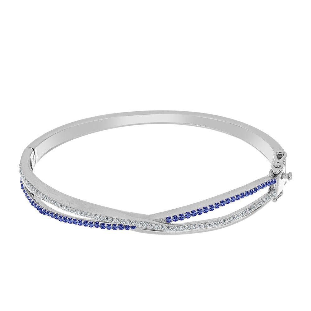 Brazalete de Plata con Tanzanita y Topacio Blanco 1 