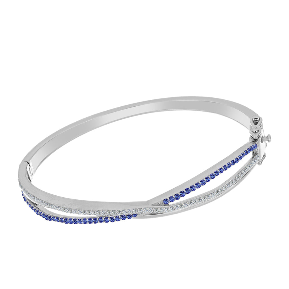 Brazalete de Plata con Tanzanita y Topacio Blanco 2 