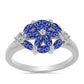 Anillo de Plata con Tanzanita y Topacio Blanco