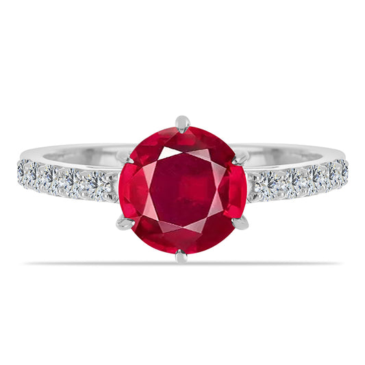 Anillo de Plata con Rubí de Madagascar y Topacio Blanco