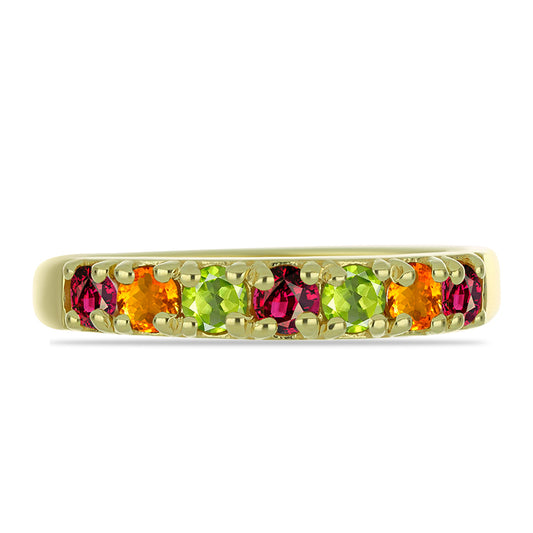 Anillo de Plata Bañada en Oro con Chakra Turmalina