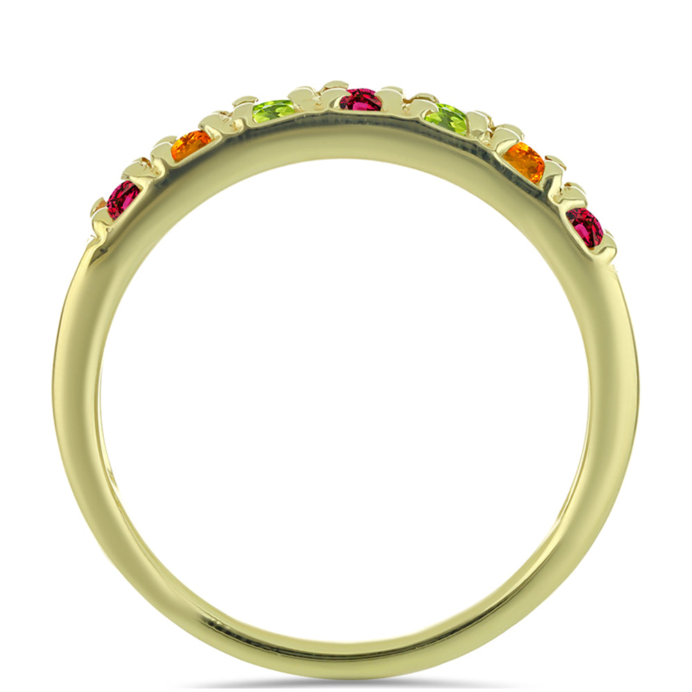 Anillo de Plata Bañada en Oro con Chakra Turmalina 3 