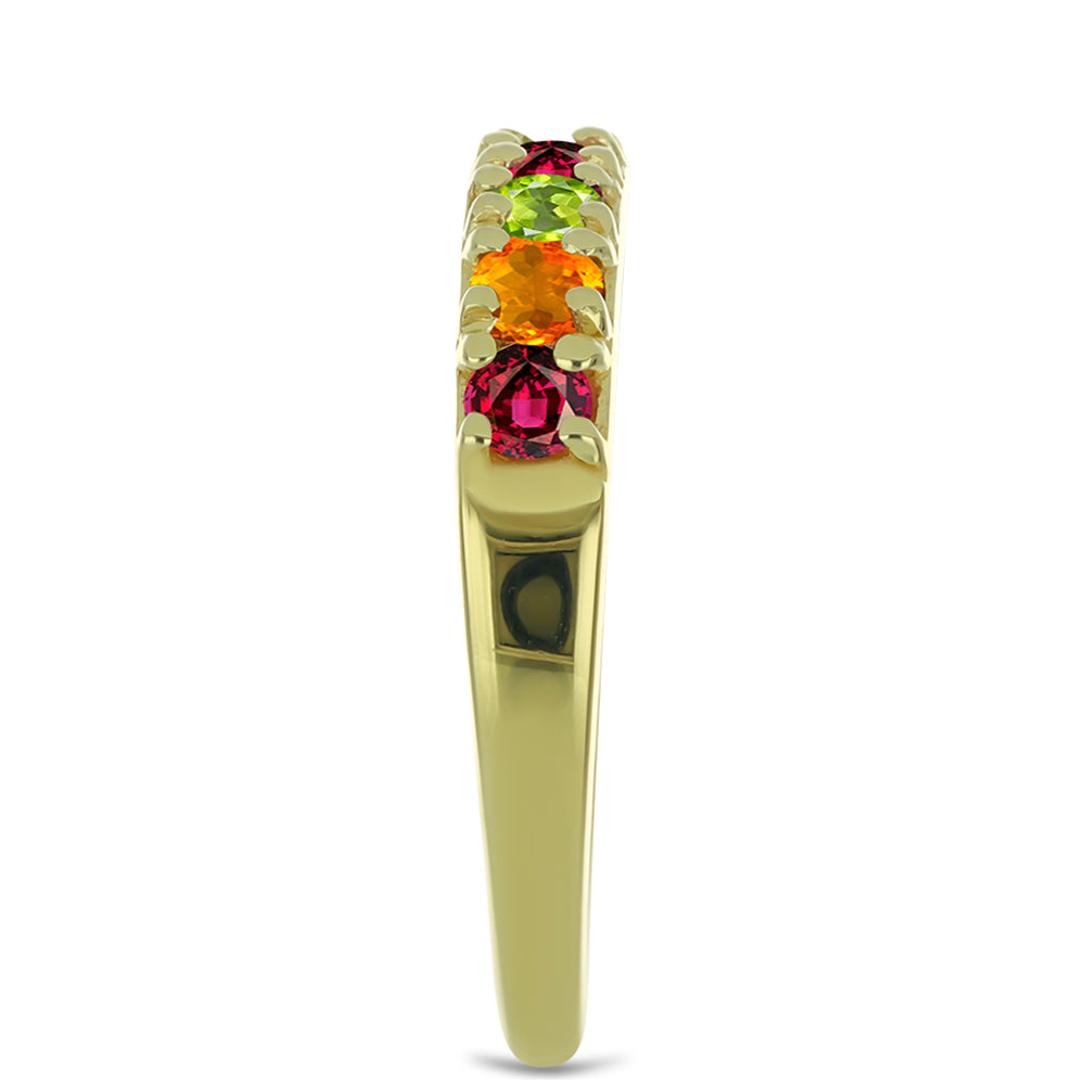 Anillo de Plata Bañada en Oro con Chakra Turmalina 4 