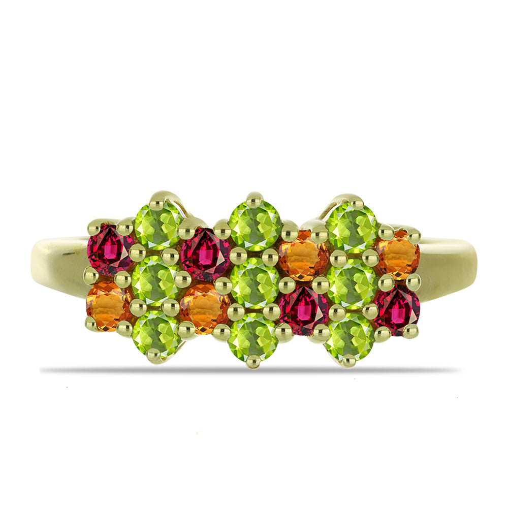 Anillo de Plata Bañada en Oro con Chakra Turmalina