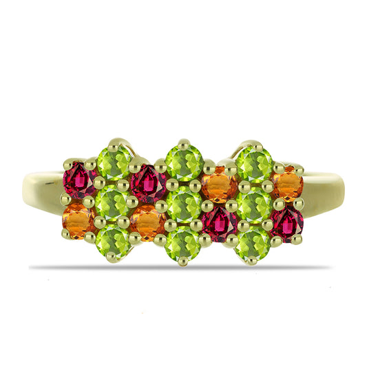 Anillo de Plata Bañada en Oro con Chakra Turmalina
