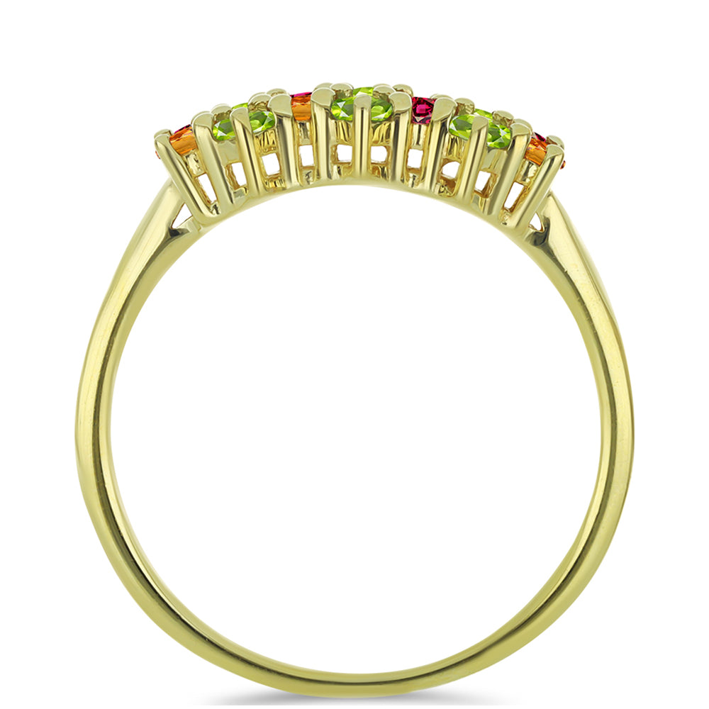 Anillo de Plata Bañada en Oro con Chakra Turmalina