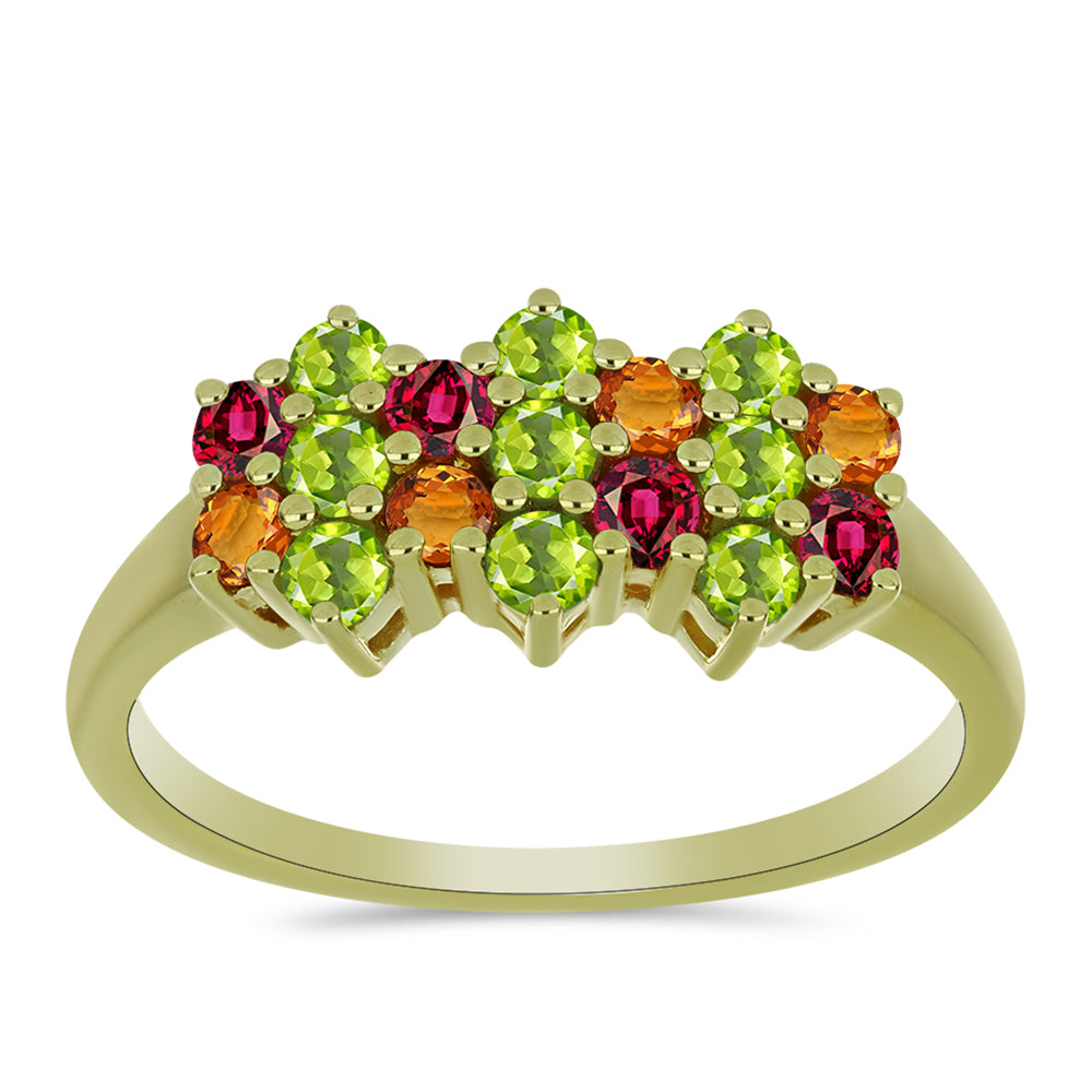 Anillo de Plata Bañada en Oro con Chakra Turmalina 3 