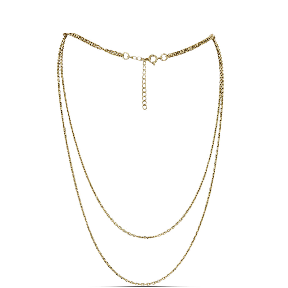 Cadena de Plata Bañada en Oro ( Collar ) 1 