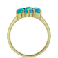 Anillo de Plata Bañada en Oro con Ópalo Azul Paraiba de Etiopía