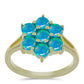 Anillo de Plata Bañada en Oro con Ópalo Azul Paraiba de Etiopía