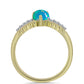 Anillo de Plata Bañada en Oro con Ópalo Azul Paraiba de Etiopía y Topacio Blanco
